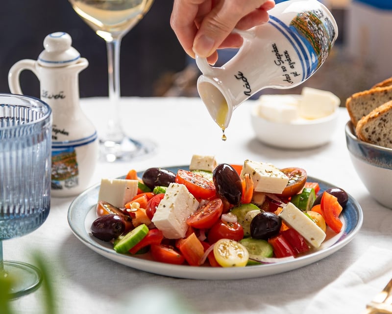 Caprese salad with tomato and basil