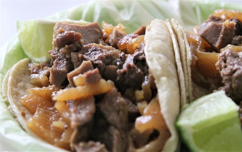 Tacos with lime and chili